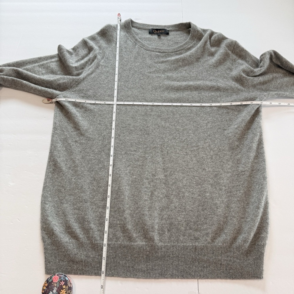 Quince Gray Mongolian Cashmere Crewneck Pullover Sweater Minimalist LARGE - Picture 10 of 13
